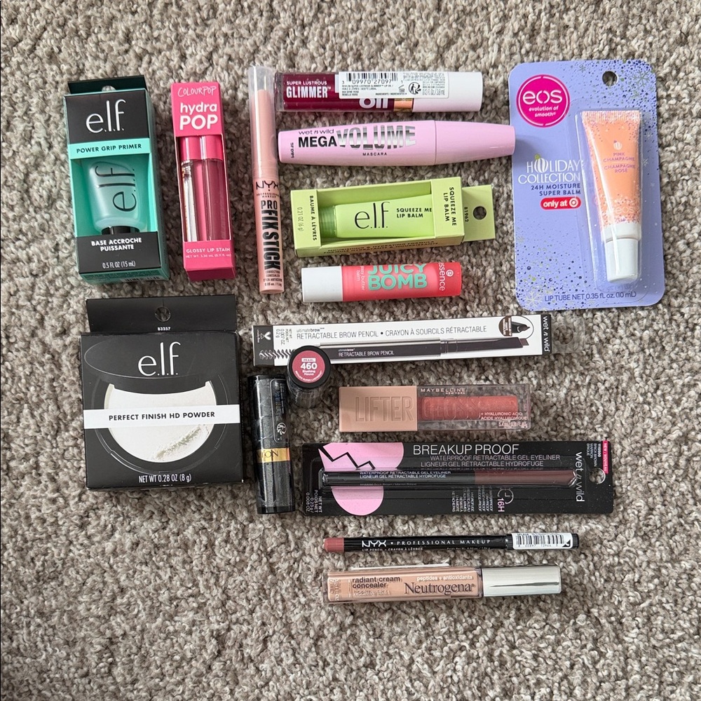 Makeup Bundle e.l.f. ColourPop NYX Maybelline Wet n Wild 15pc Set NWT